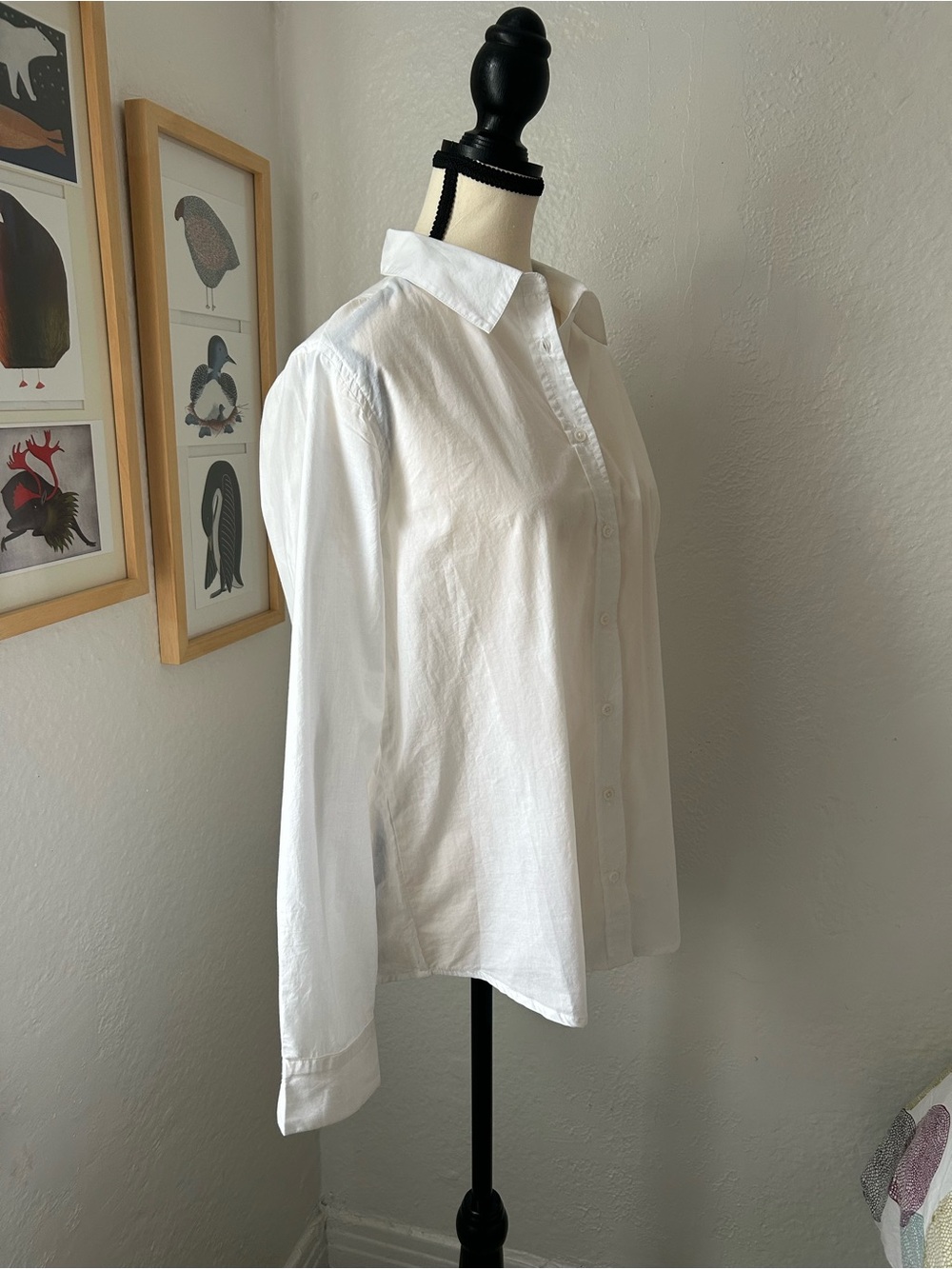 Simons Contemporaine White Organic Cotton Women’s Button-Up Dress Shirt Large